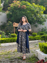 Embroidered navy blue anarkali